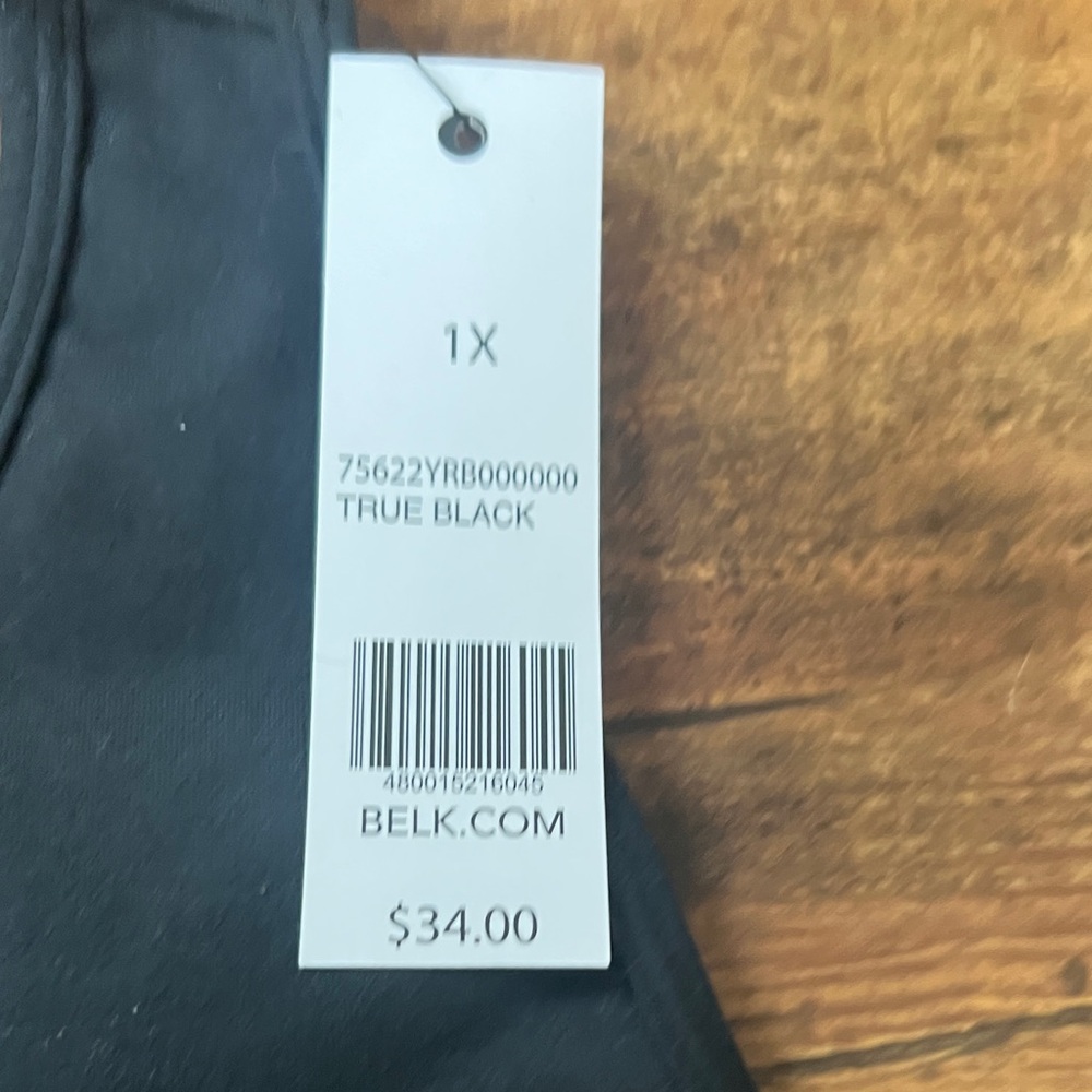 NWT-ZELOS Women's Classic Black Sports Bra. 1X - Picture 3 of 5